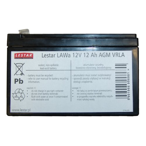 Żelowy akumulator wymienny Lestar LAWa 12V 12 Ah AGM VRLA