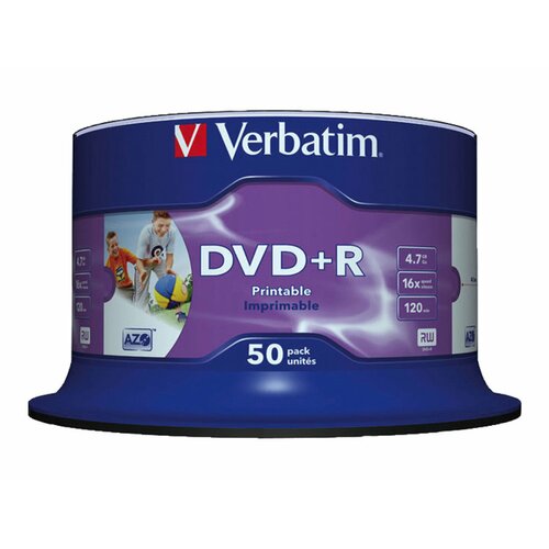 DVD+R Verbatim 16x 4.7GB (Cake 50) WIDE PRINTABLE