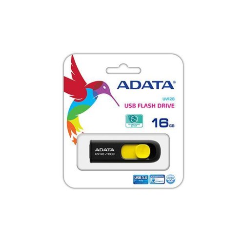Adata Flashdrive UV128 16GB USB 3.0 czarno-żółty