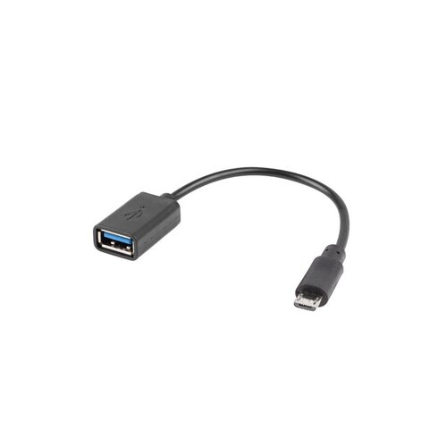 Kabel Lanberg micro USB(M) - USB-A(F) USB 2.0 czarny