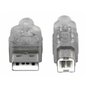 Kabel USB Manhattan USB 2.0 A-B M/M, 3m, srebrny