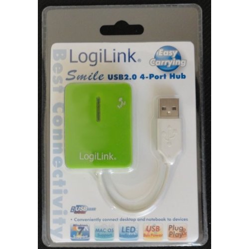 LogiLink HUB USB 2.0 4-portowy 'Smile' - zielony