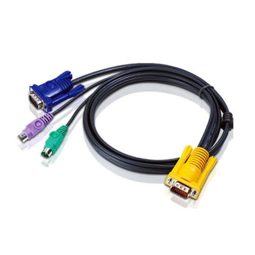 Kabel KVM Aten 2L-5203P ( SVGA, 2xPS2 typ A - HD15 M-M 3m czarny )