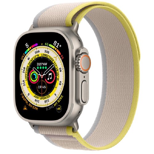 Smartwatch Apple Watch Ultra GPS + Cellular 49 mm tytan + opaska Trail żółty/beż M/L