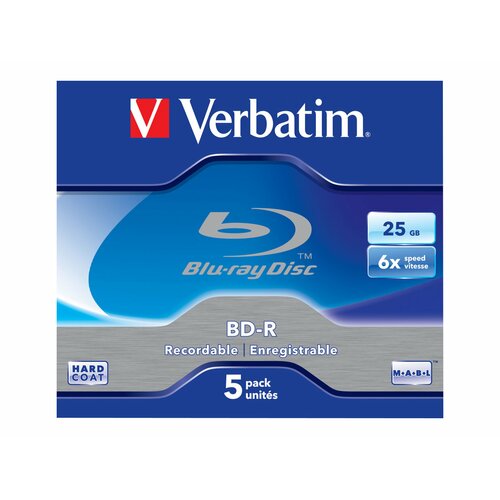 BD-R Verbatim 6x 25GB (Jewel Case 5) Blu-Ray Hard Coat