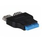 Adapter Akyga AK-AD-28 USB 3.0 19-pin (F) - 2x USB 3.0 Typu A (F)