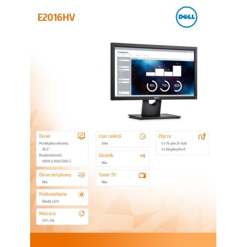 Monitor Dell E2016HV LED