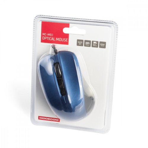 Mysz przewodowa Modecom M9.1 optyczna czarno-niebieska 