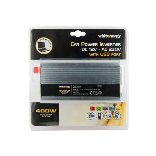 Whitenergy Przetwornica AC/DC 400W 12V/230V z USB  06581