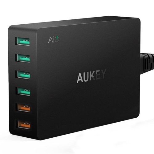 AUKEY PA-T11 ultraszybka ładowarka sieciowa 6xUSB Quick Charge 3.0 15.6A 60W