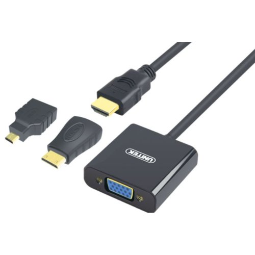 Adapter Unitek Y-6355 mini-micro HDMI to VGA + audio