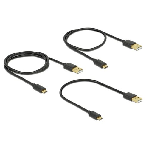 Delock Kabel USB Micro AM-MBM5P 2.0 0.3m 0.6m 0.9m czarny