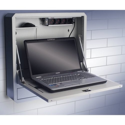 Szafka przeciw kradzieżowa do notebooka (do 19") TechlyPro ścienna, szara