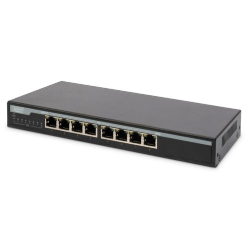 Switch DIGITUS 8x Gigabit Ethernet, PoE+ af/at 135W desktop czarny