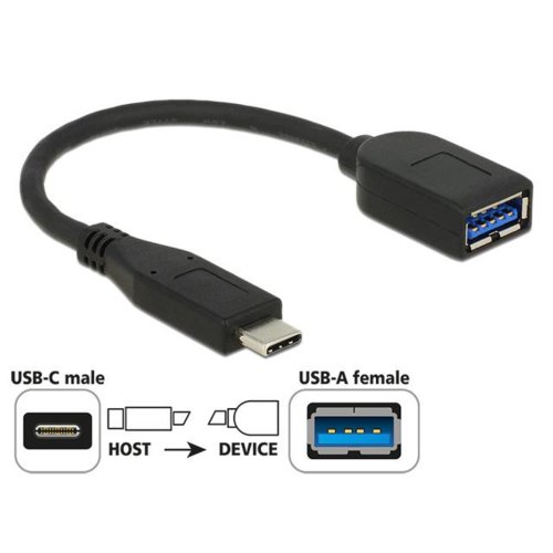 Delock Adapter USB Type-C(M)->USB-A(F) 3.1 Gen2 10cm