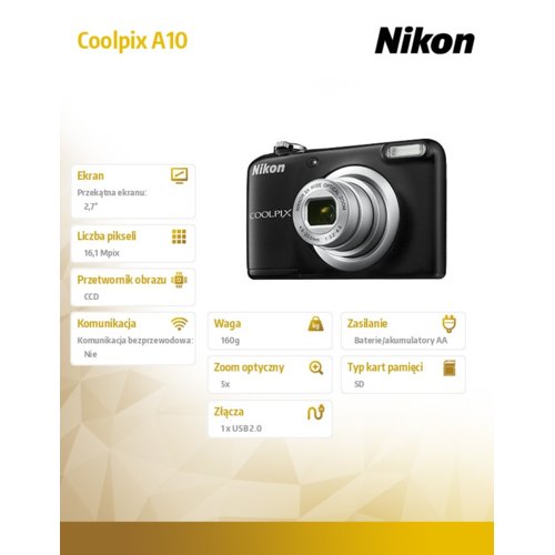 Nikon A10 czarny + etui