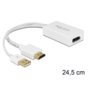 Delock ADAPTER HDMI(M)->Displayport(F)+USB(M) 24cm
