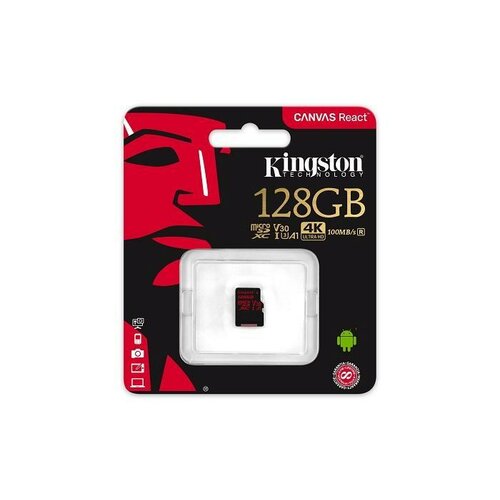 Kingston microSD 128GB Canvas React 100/80MB/s UHS-I U3 V30 A1