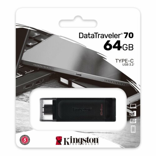 Pendrive KINGSTON 64GB USB-C 3.2 Gen 1 DataTraveler 70