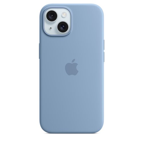 Etui Apple silikonowe z MagSafe do iPhone 15 zimowy błękit