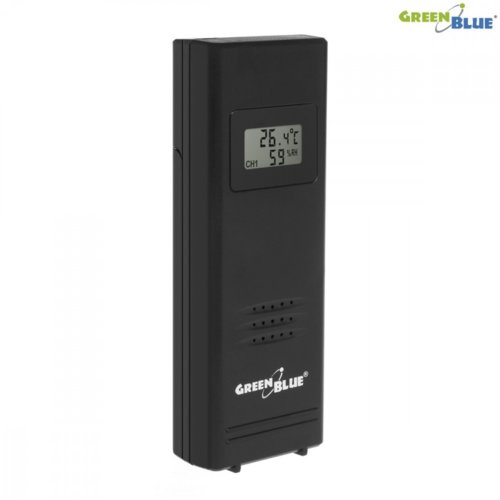 GreenBlue Stacja pogody bezprzewodowa IN/OUT temperatura wilgotność barmoter ładowarka USB GB145 black