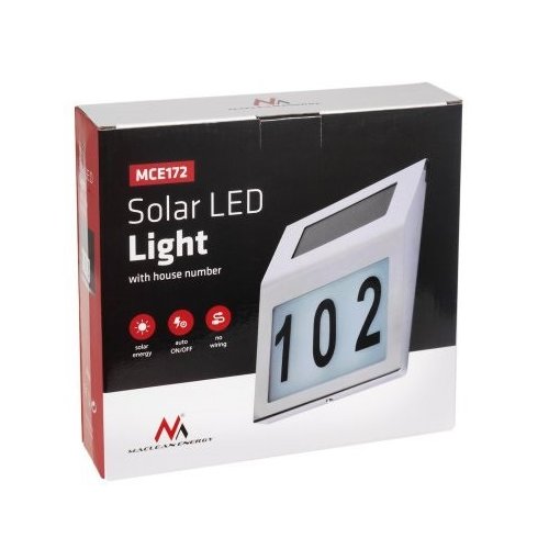 Maclean Lampa solarna MCE172 numer domu LED