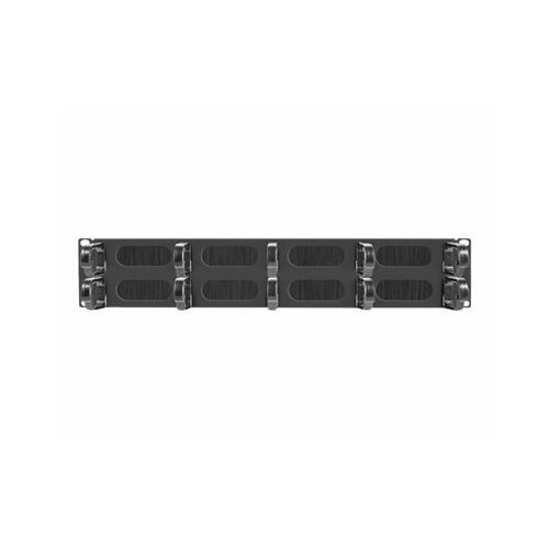 Organizer kabli Lanberg AK-1204-B 19" 2U z 5 uchwytami panel szczotkowany - typ B czarny