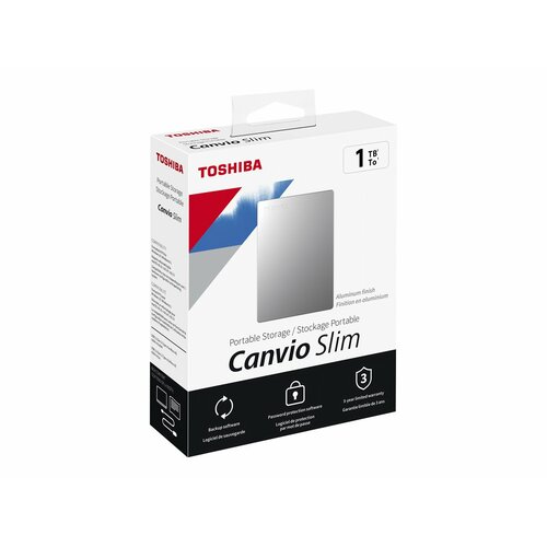 Dysk zewnętrzny Toshiba Canvio Slim 1TB srebrny