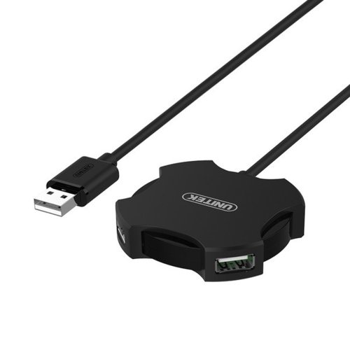 Unitek HUB 4x USB 2.0 micro - czarny + OTG; Y-2178