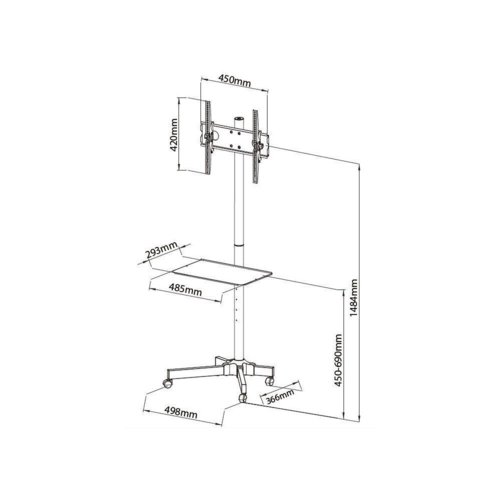 Stojak mobilny LCD/LED Techly 23-55" / regulowany