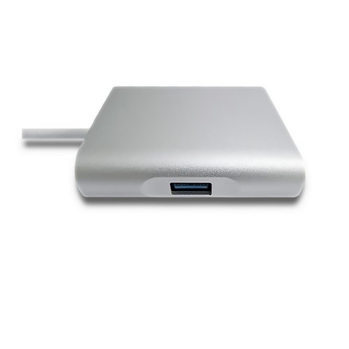 Qoltec Adapter USB 3.1 typC / HDMI żeński | USB 3.0 żeński | RJ45 | PD
