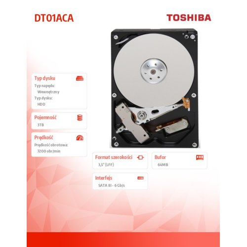 Toshiba DT01ACA300 3TB 3.5'' SATA3 64MB 7200rpm