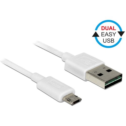 Kabel USB 2.0 Delock USB A(M) - Micro USB B(M) 5m biały Easy-USB