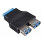 Adapter Akyga AK-AD-28 USB 3.0 19-pin (F) - 2x USB 3.0 Typu A (F)