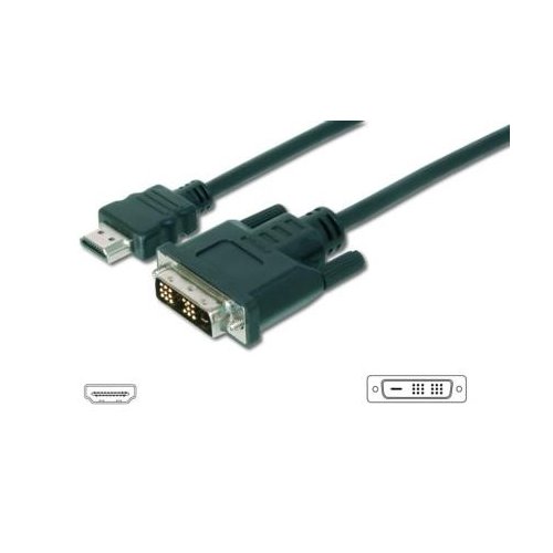 ASSMANN Kabel adapter HDMI 1.3 Standard Typ HDMI A/DVI-D (18+1) M/M czarny 5m