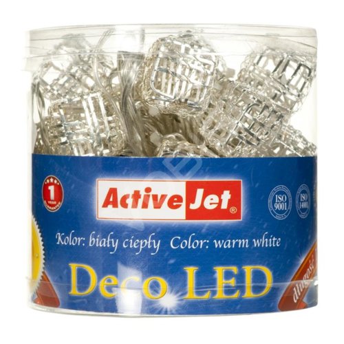 Activejet Kostki dekoracyjne AJE-LED-DECO/WW/24V/3 (20 LED ciepła biel 1,9m) (transparentny przewód)