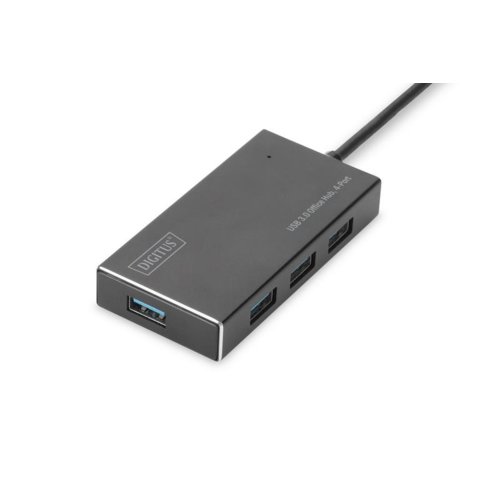 HUB/Koncentrator Digitus 4-portowy USB 3.0 SuperSpeed, aktywny, aluminium
