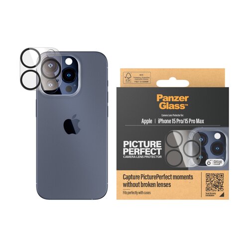 Szkło ochronne na obiektyw PanzerGlass PicturePerfect iPhone 15 Pro/15 Pro Max czarne