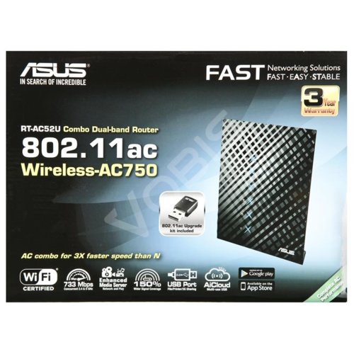 Asus RT-AC52U Router AC750 DualBand 1WAN 4LAN 1USB