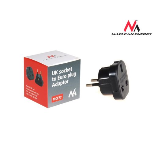 Maclean Przejściówka adapter EU na UK czarna MCE72