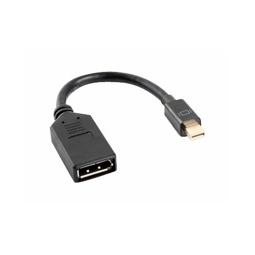 LANBERG Adapter mini Displayport (M) -> DisplayPort (F) na kablu 10cm    czarny