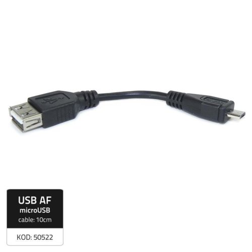 Qoltec Kabel USB 2.0 żeński | MicroUSB męski | 10cm