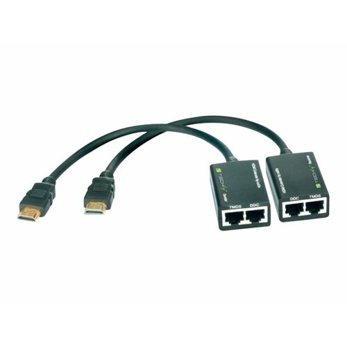 Extender HDMI Techly po skrętce Cat. 5e/6 do 30m, czarny 