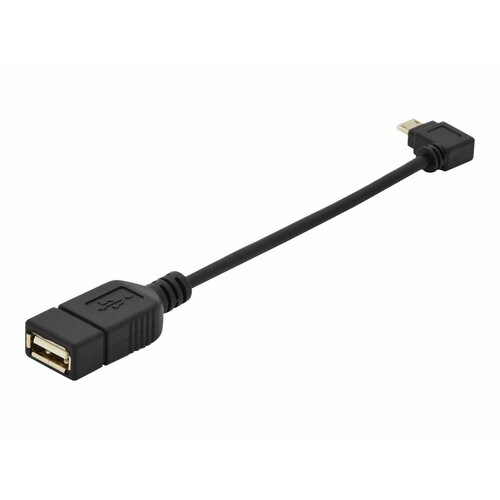 ASSMANN Kabel adapter USB 2.0 HighSpeed OTG Typ microUSB B kątowy/USB A M/Ż czarny 0,15m