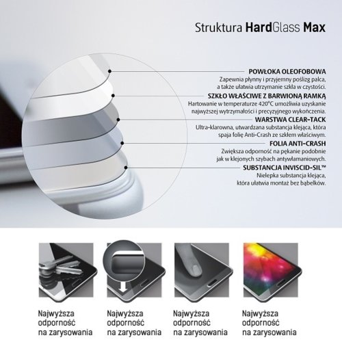 3MK HardGlass MAX iPhone 6/6S biały szkło hartowane fullscreen 9h