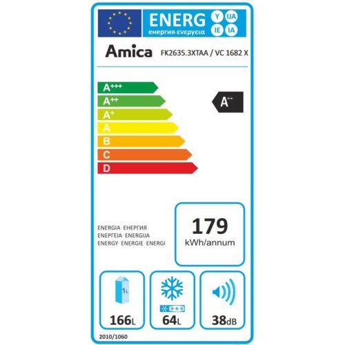 Amica FK2635.3XTAA Chłodziarko-zamrażarka