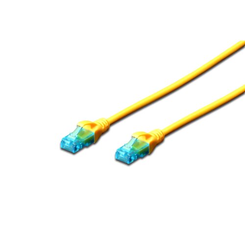 Patch cord DIGITUS UTP kat. 5e 0,5m PVC żółty