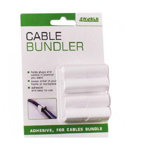 4world Cable Organizer przyklejany biały