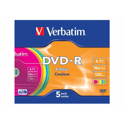 DVD-R Verbatim 16x 4.7GB (Slim 5) COLOUR