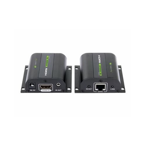 Extender HDMI Techly po skrętce Cat. 5e/6/6a/7, do 60m, z odbiornikiem IR, czarny 
